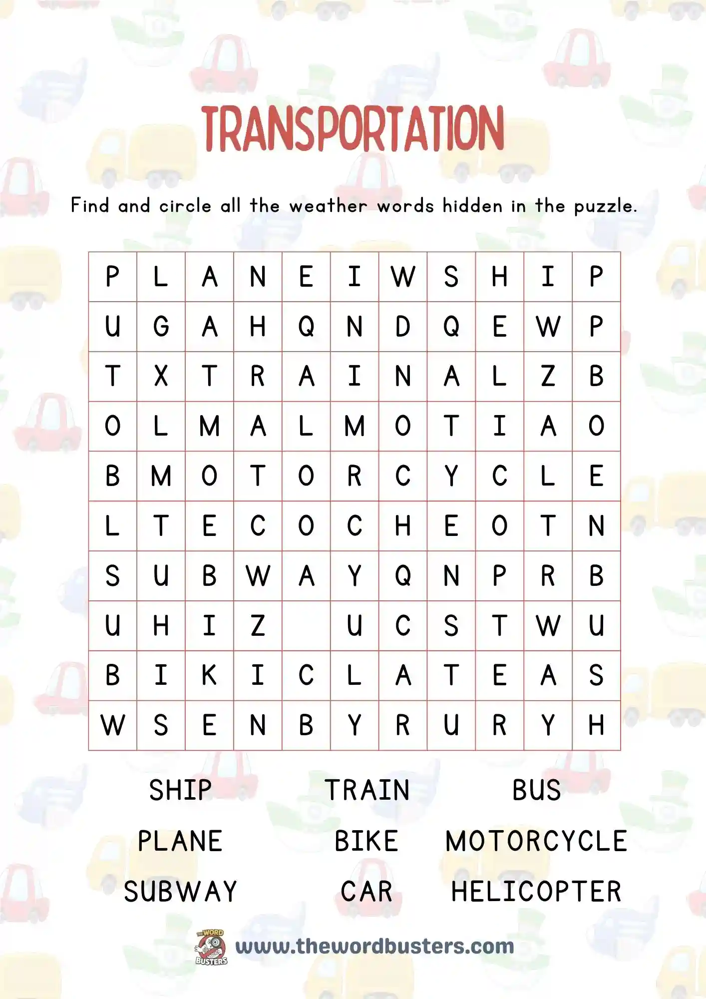 educational word search pdf