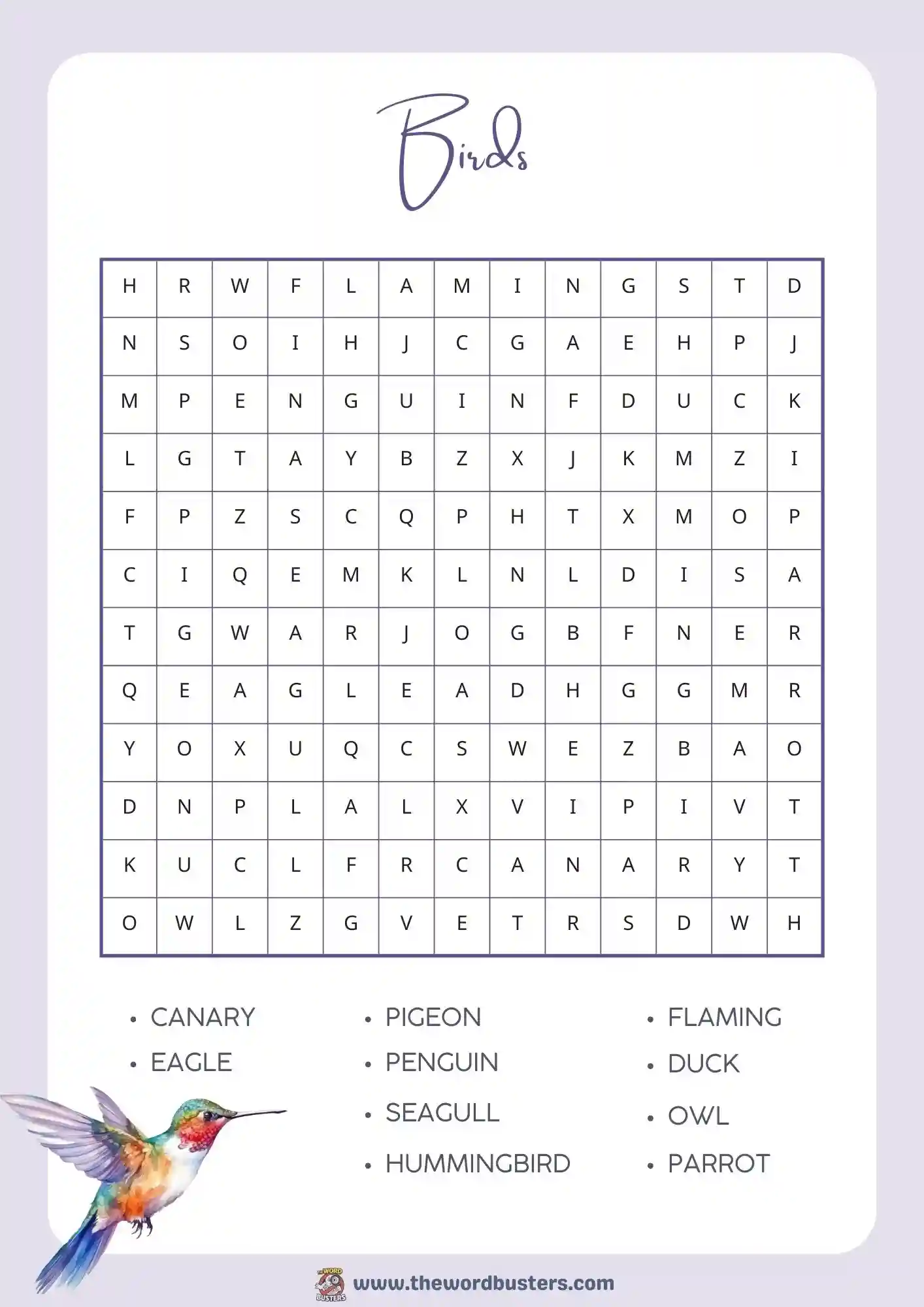 word search puzzles free to print