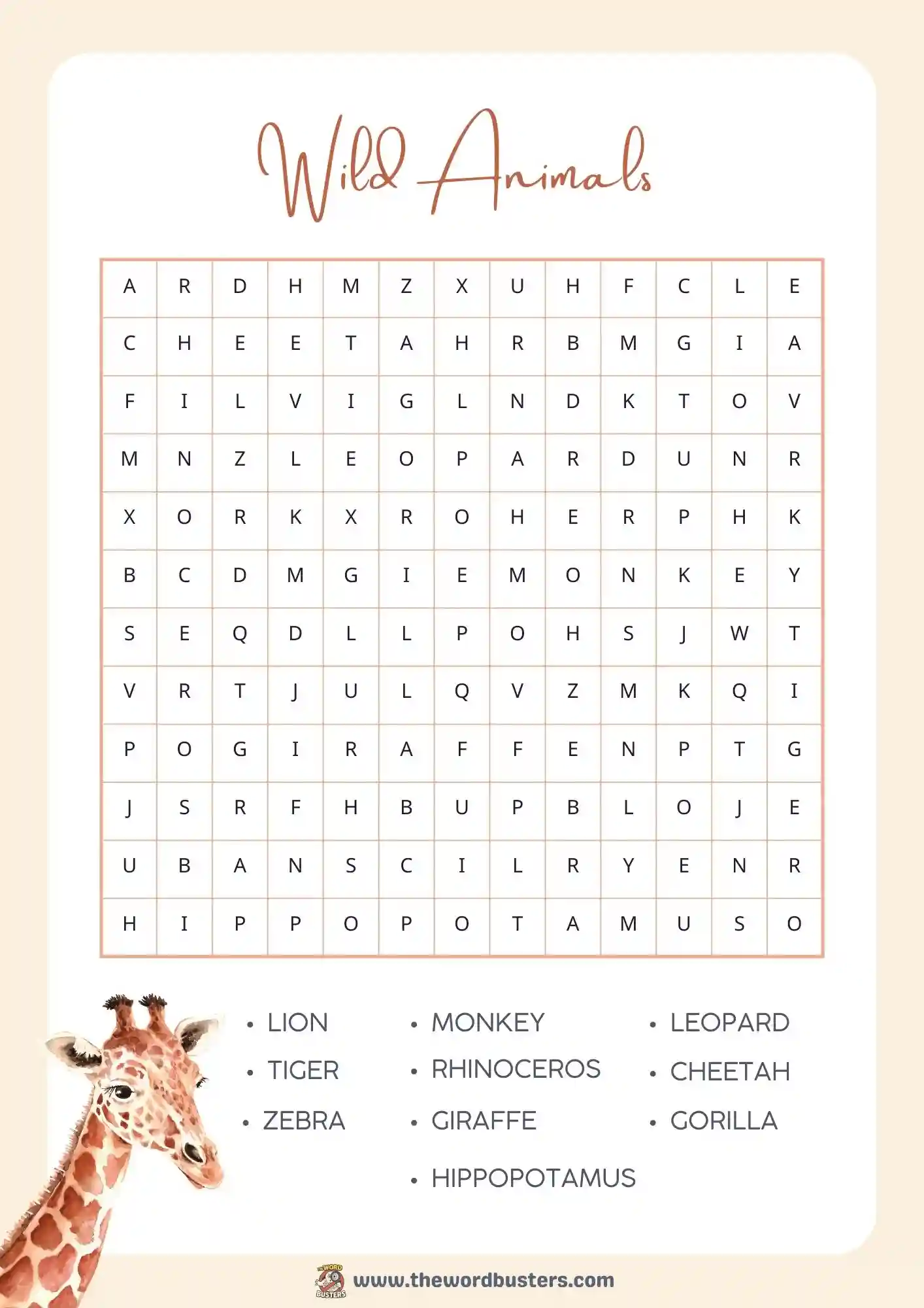 printable word search