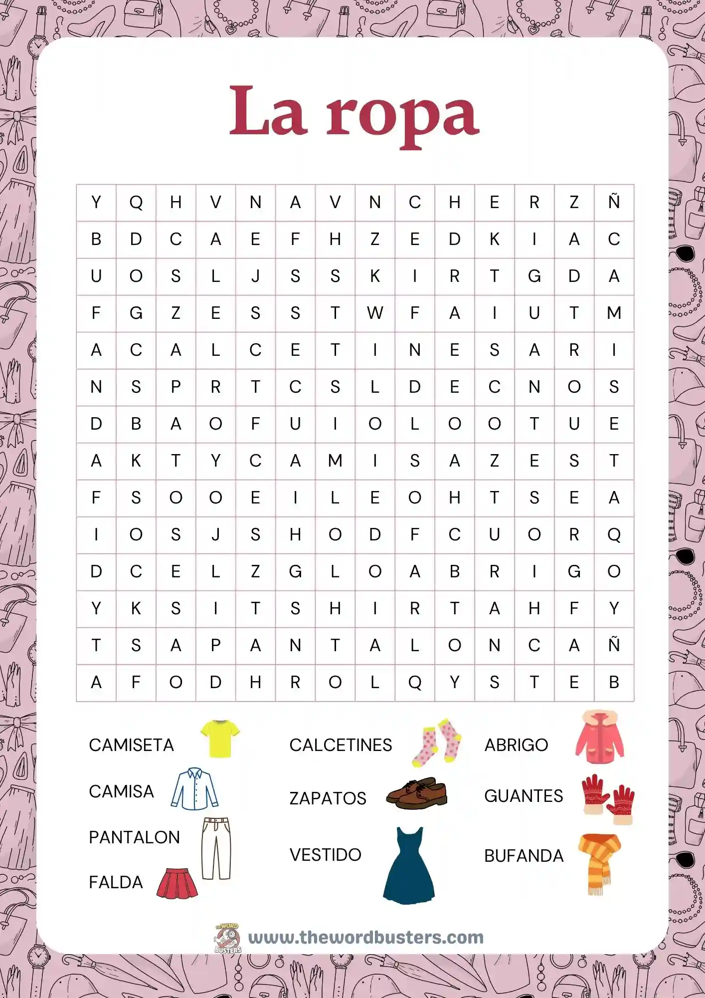 spanish word search puzzles printable