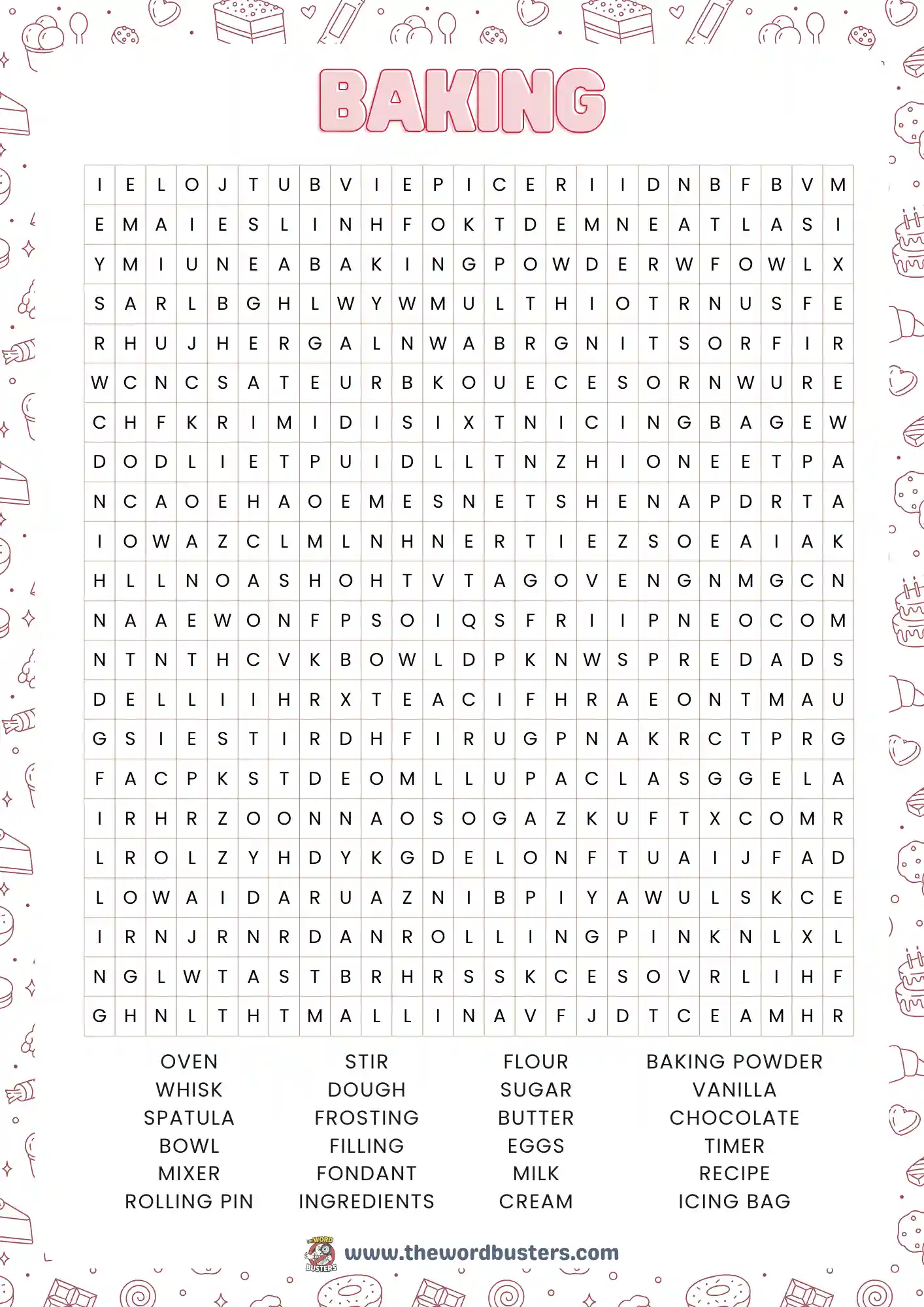 hard printable word search
